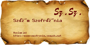 Szám Szofrónia névjegykártya
